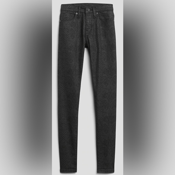 Banana Republic $110 NWT 27/4 P coated snakeskin mid-rise skinny ankle jeans - Picture 4 of 13